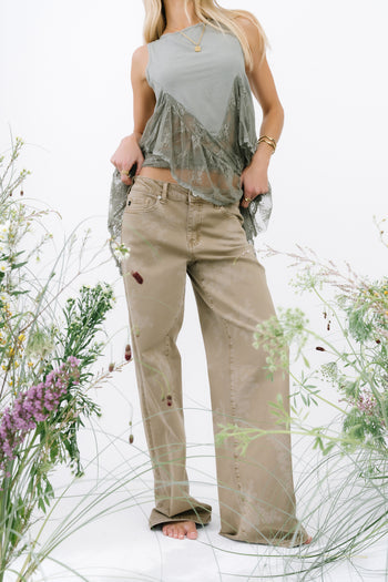 Brenda Floral Wide Leg Jeans
