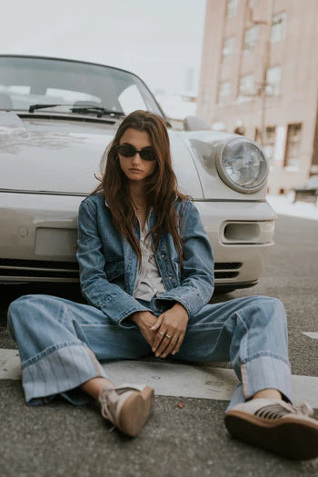 Mckell Cuffed Wide Leg Jeans