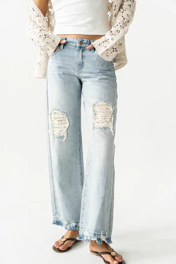 Marvin Crochet Wide Leg Jeans