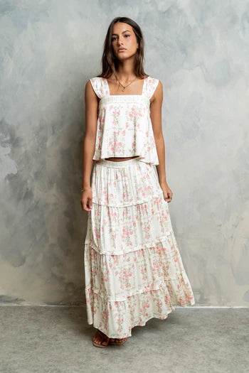 Maya Floral Tiered Maxi Skirt