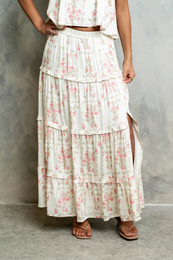 Maya Floral Tiered Maxi Skirt