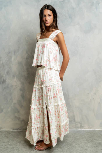 Maya Floral Tiered Maxi Skirt