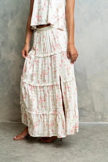 Maya Floral Tiered Maxi Skirt