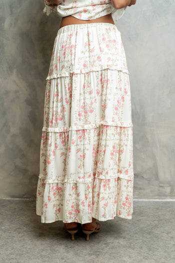 Maya Floral Tiered Maxi Skirt