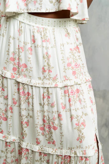 Maya Floral Tiered Maxi Skirt