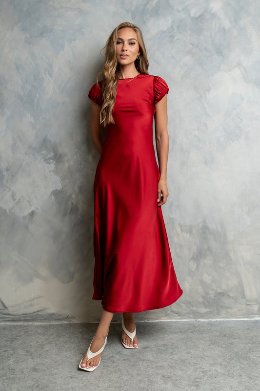 PREORDER - Ellianna Maxi Dress in Red