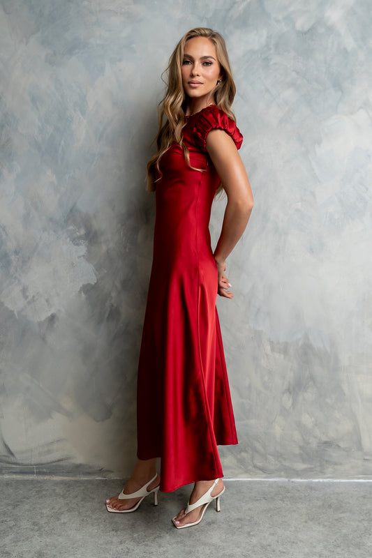 PREORDER - Ellianna Maxi Dress in Red