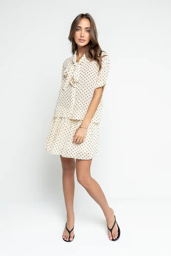 Hazel Polka Dot Skirt in Cream