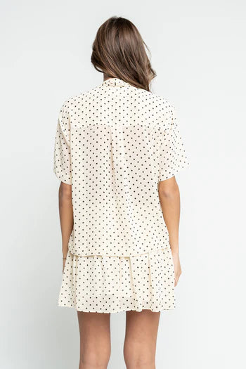 Hazel Polka Dot Top in Cream