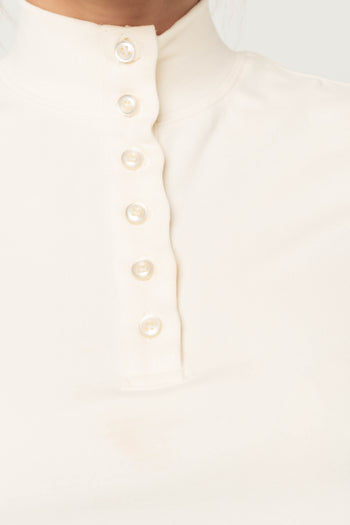 Miriam Mock Neck Top in Ivory