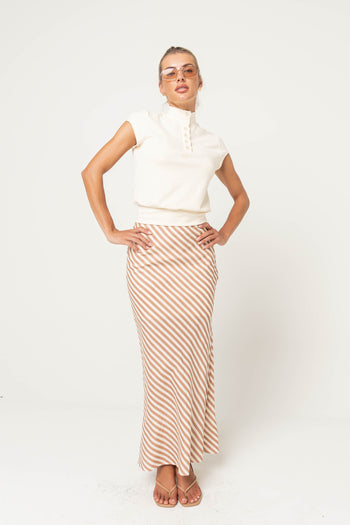 Miriam Mock Neck Top in Ivory