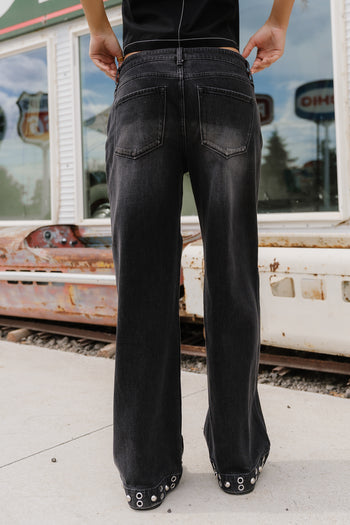 Delora Studded Wide Leg Jeans